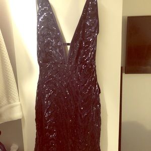 Sequined Navy Blue Cocktail Dress